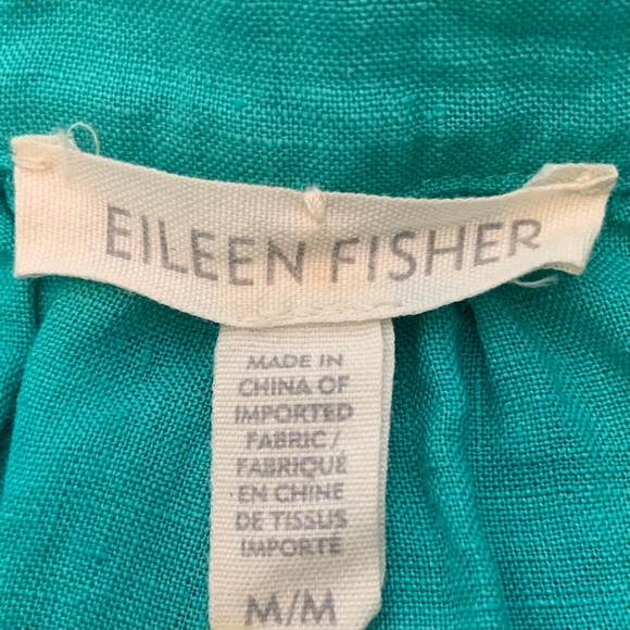 Turquoise Linen Popover Tunic - Picture 7 of 7